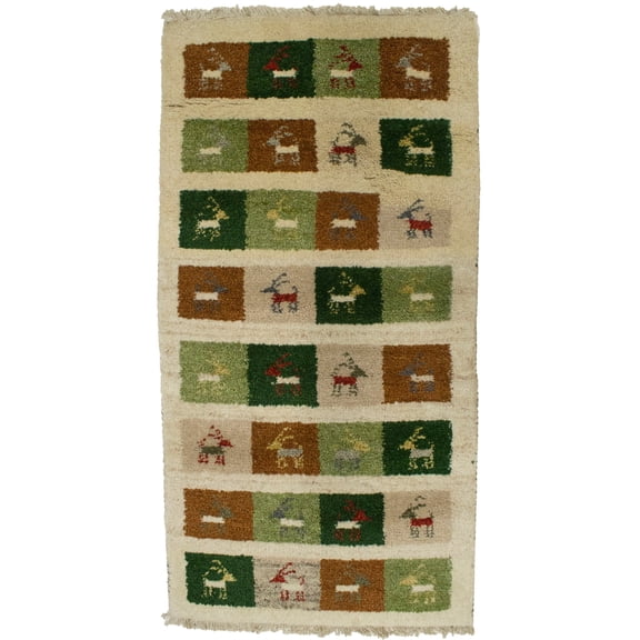 Multicolored Geometric 2X4 Indo-Gabbeh Oriental Rug