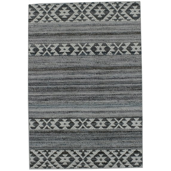 Multicolored Geometric Stripes 2X3 Hand-Tufted Modern Rug