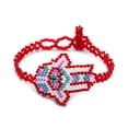 thumbnail image 1 of Multicolored Hamsa Hand Evil Eye Guatemalan Czech Glass Seed Beaded Bracelet - Womens Fashion Handmade Jewelry Boho Accessories, 1 of 2