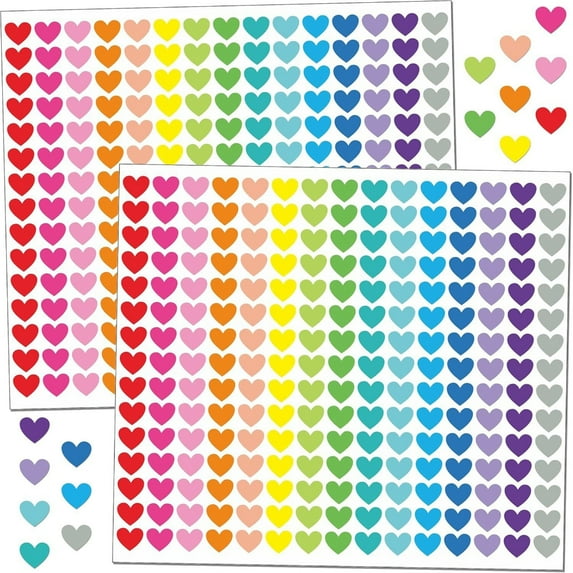 Multicolored Heart Sticker Removable Adhesive Packgaing Sticker for Journaling
