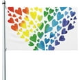 thumbnail image 1 of Multicolored Hearts Forming A Giant Colorful Rainbow Inspired Heart Love Artwork Flags Flag 3x5 Foot Durable And Fade Resistant,Perfect For Any Balcony Or Courtyard,Garden Decorative Banner, 1 of 8