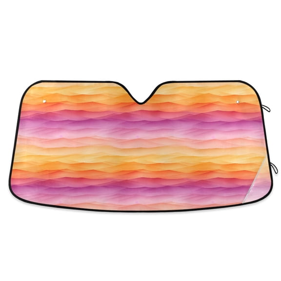 Multicolored Hills Car Windshield Sun Shade Foldable Car Front Window Visor Heat and UV Protection 53x23.5