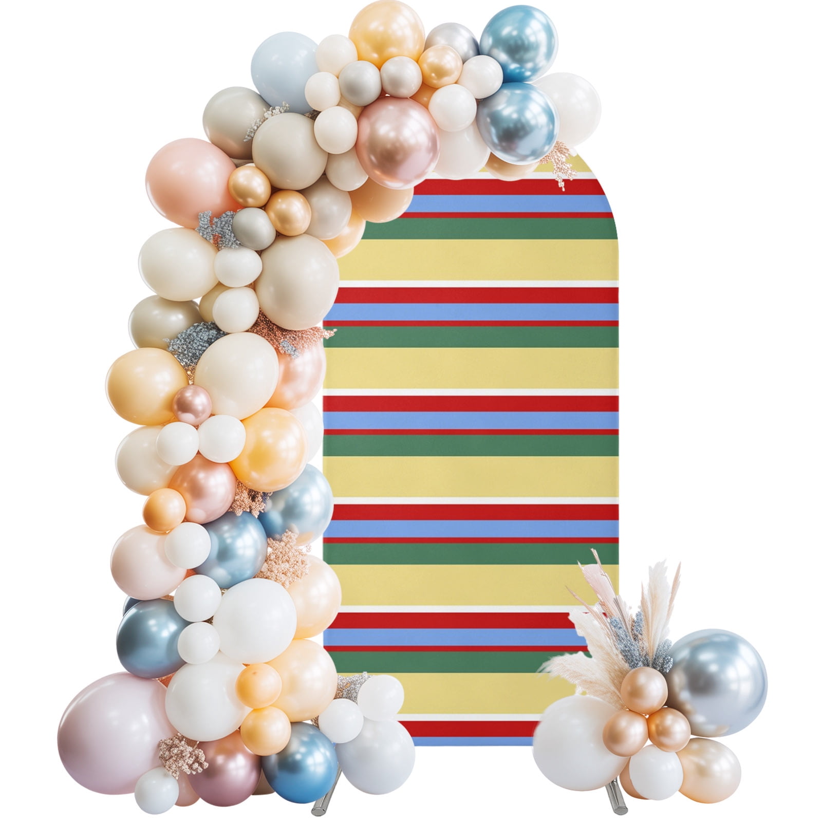 Multicolored Horizontal Stripes Arch Backdrop Covers 6.6 FT, Classic ...