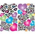 thumbnail image 1 of Multicolored Leopard Print Heart Wall Decals / 29 Heart Wall Decor Stickers, 1 of 1
