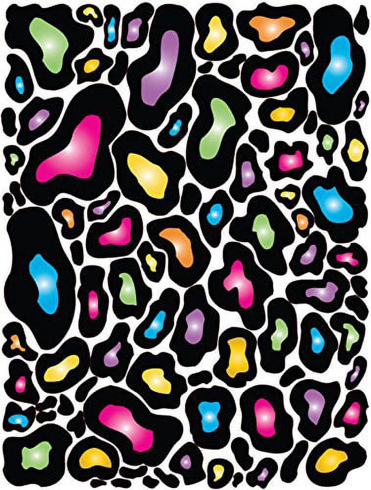 Multicolored Leopard Print Wall Stickers / Wall Decals Cut Outs in Hot ...