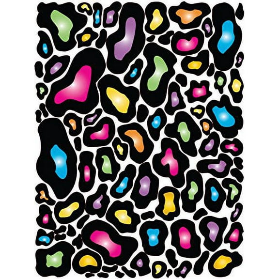 Multicolored Leopard Print Wall Stickers / Wall Decals Cut Outs in Hot Pink, Purple, Blue, Green, Yellow, Orange