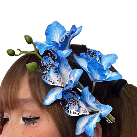Multicolored Lilies Hair Clip Japonism Lilies Princess Flower Headdress Bridal Hairp