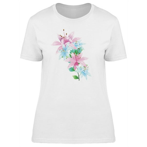 Multicolored Lily Flowers T-Shirt Women -Image by Shutterstock, Female Small