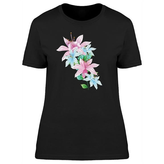 Multicolored Lily Flowers T-Shirt Women -Image by Shutterstock, Female XX-Large