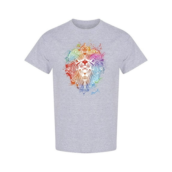 Multicolored Lion Design T-Shirt Men -Image by Shutterstock, Male x-Large