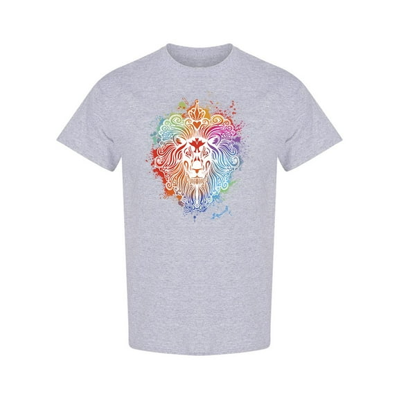 Multicolored Lion Design T-Shirt Men -Image by Shutterstock, Male x-Large