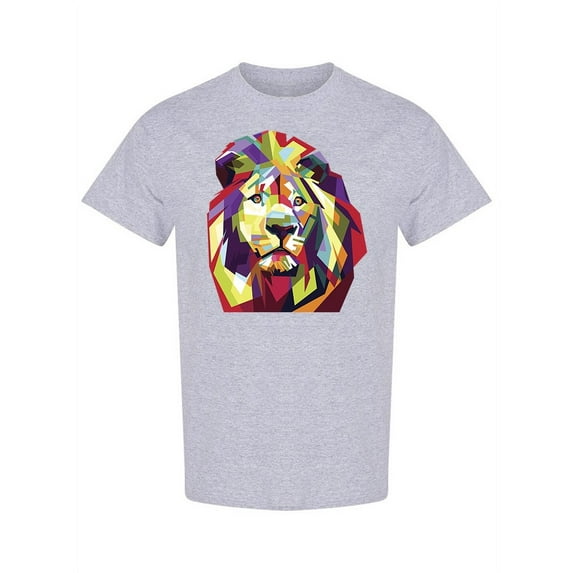 Multicolored Lion Head T-Shirt Men -Image by Shutterstock, Male Medium