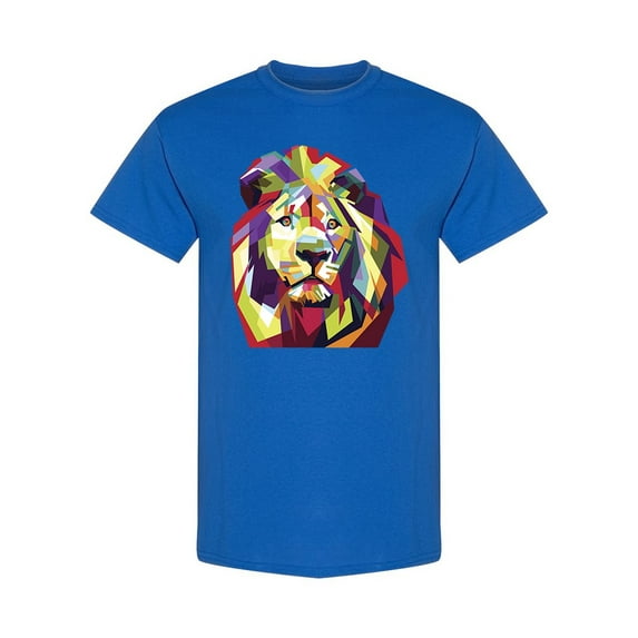 Multicolored Lion Head T-Shirt Men -Image by Shutterstock, Male Small