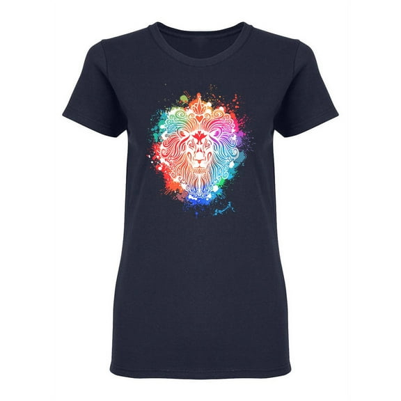 Multicolored Lion Mane Shaped T-Shirt Women -Image by Shutterstock, Female Large