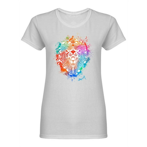 Multicolored Lion Mane Shaped T-Shirt Women -Image by Shutterstock, Female Medium