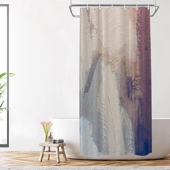 Multicolored Modern Abstract Decorative Shower Curtain, Artists Oil Paints Closeup Bathroom Décor Polyester Fiber Waterproof with Plastic Rings for Shower Stall Bathtubs 72 x 36 in