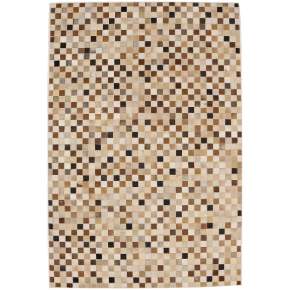 Multicolored Modern Leather Hide Rugs, 4X6