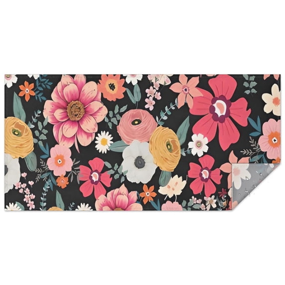 Multicolored Pioneer Flower Rectangle Tablecloth 60"x120",Waterproof Polyester Rectangle Table Cloth, Wipeable Spillproof Polyester Tablecloth for Dining, Camping, Indoor and Outdoor
