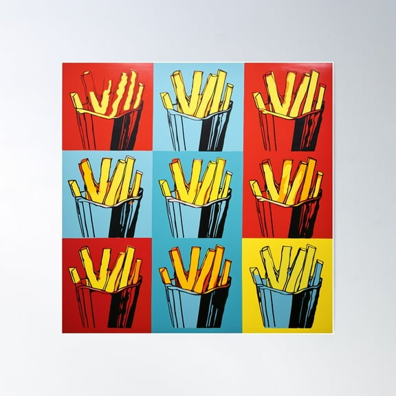 Multicolored Potato Chips Pop Art Andy Warhol Style Poster Wall Art, Modern Wall Decor For Living Room Bedroom, 30x30 UNFRAMED