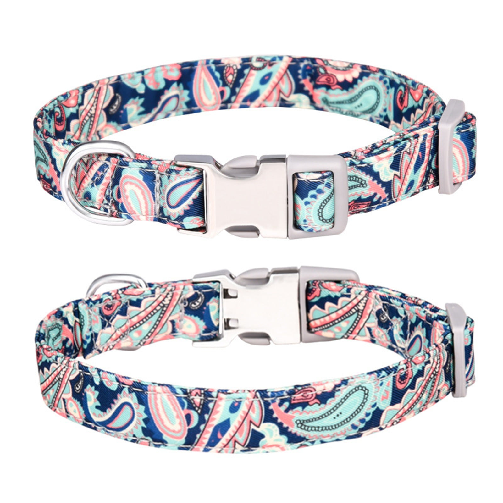 Multicolored Printed Pet Collar With Anti Loss Letter Engraved Dog