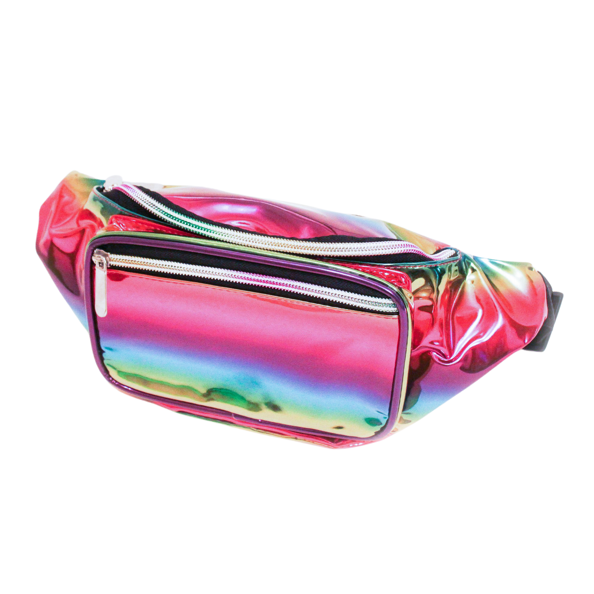 Multicolored Rainbow Holographic Metallic Fanny Pack