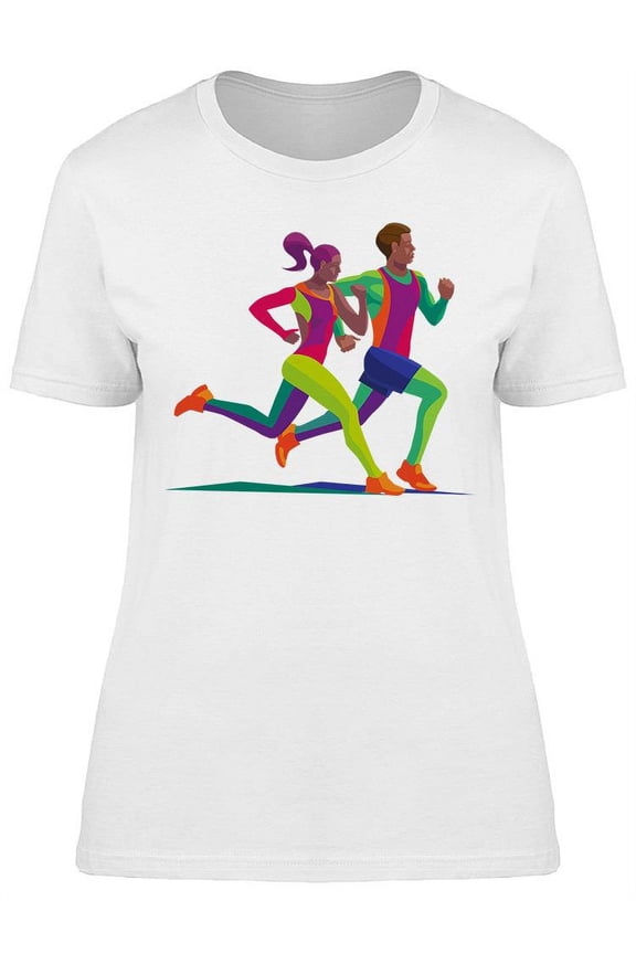 Multicolored Runners T-Shirt Women -Image by Shutterstock, Female Large