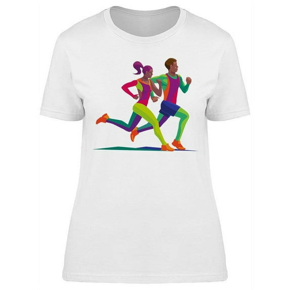 Multicolored Runners T-Shirt Women -Image by Shutterstock, Female Small
