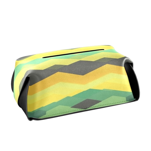 Multicolored Striped Pattern Tissue Holders for Bathrooms Leather PVC Detachable 9.4x5.1x3.6in