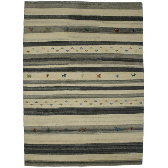 Multicolored Stripes 5X7 Indo-Gabbeh Oriental Rug