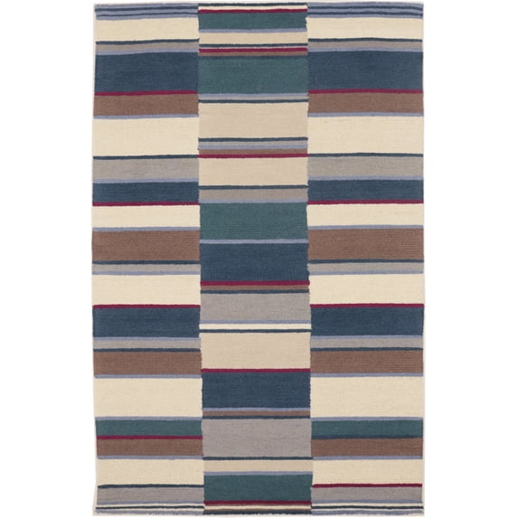 Multicolored Stripes 5X8 Hand-Tufted Modern Rug