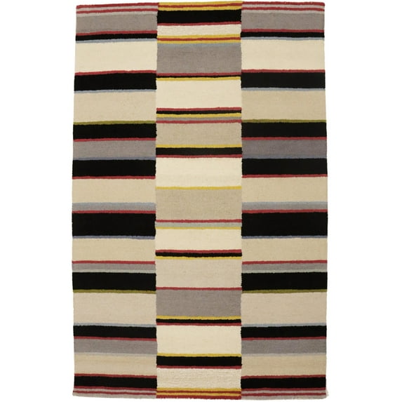 Multicolored Stripes 5X8 Hand-Tufted Modern Rug