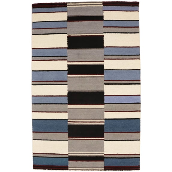 Multicolored Stripes 5X8 Hand-Tufted Modern Rug