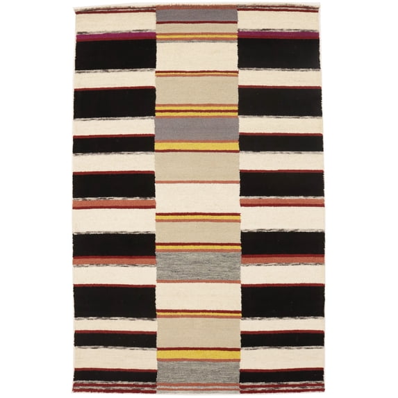 Multicolored Stripes 5X8 Hand-Tufted Modern Rug