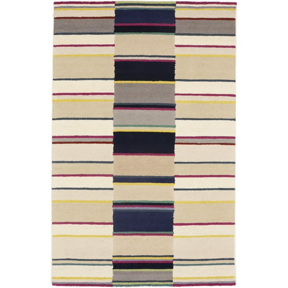Multicolored Stripes 5X8 Hand-Tufted Modern Rug