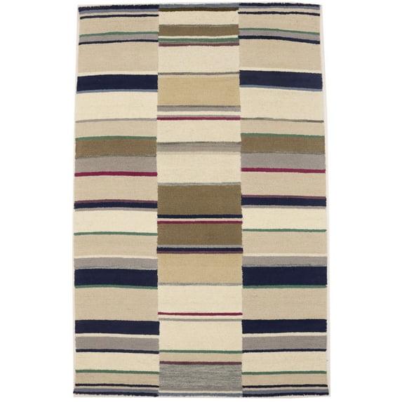 Multicolored Stripes 5X8 Hand-Tufted Modern Rug