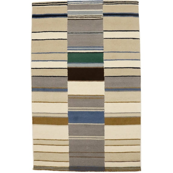 Multicolored Stripes 5X8 Hand-Tufted Modern Rug