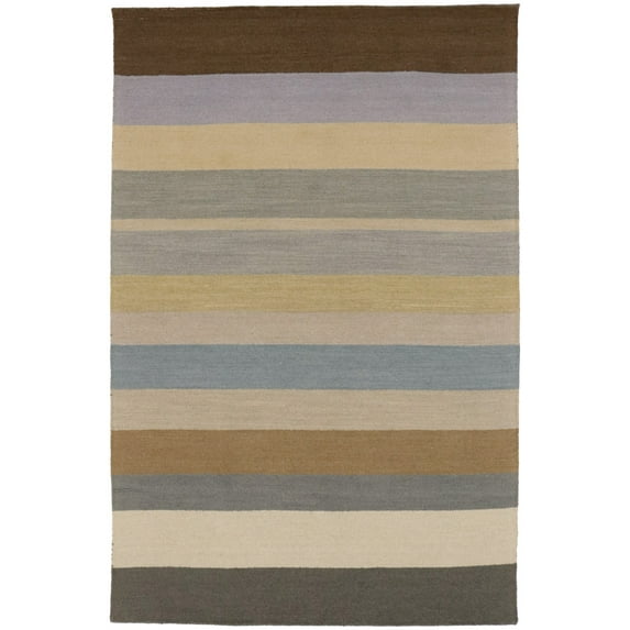 Multicolored Stripes 5X8 Hand-Tufted Modern Rug