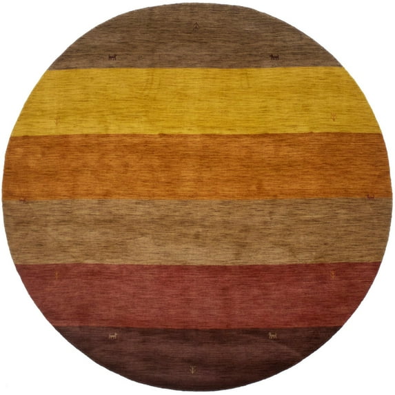 Multicolored Stripes 6X6 Oriental Modern Round Rug