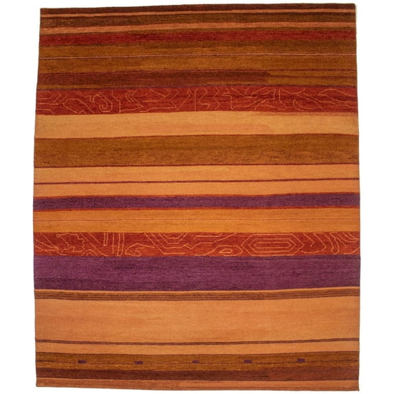 Multicolored Stripes Tribal 8X10 Indo-Gabbeh Oriental Rug