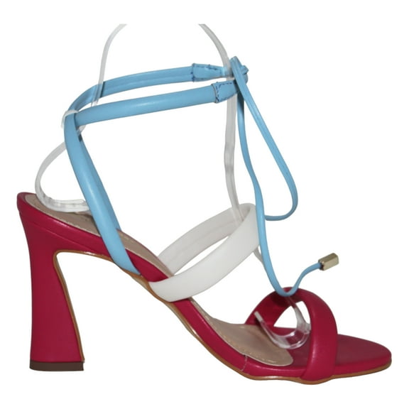 Multicolored Tie Up Heeled Sandal
