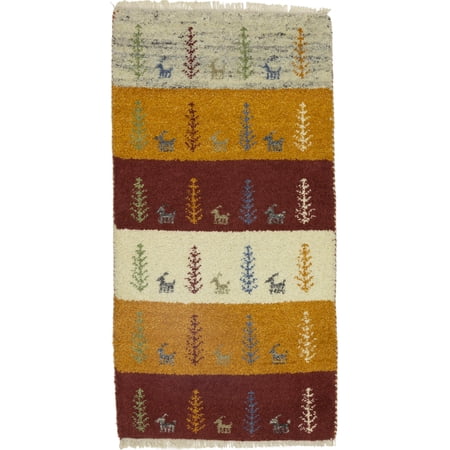 Multicolored Tribal 2X4 Indo-Gabbeh Oriental Rug