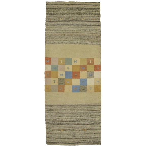 Multicolored Tribal 3X7 Indo-Gabbeh Oriental Runner Rug