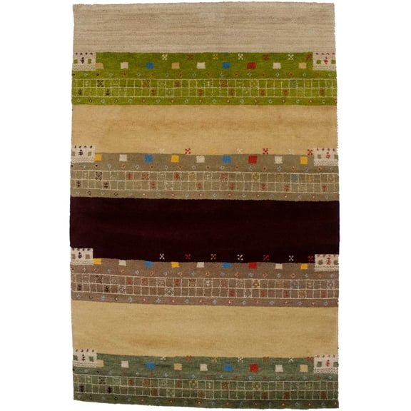 Multicolored Tribal 5X8 Indo-Gabbeh Oriental Rug