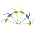 thumbnail image 1 of Multicolored Tropical Luau Parasol Hibiscus Print Umbrella Drinking Straws (48 Pack) by Super Z Outlet, 1 of 4