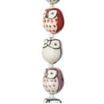 thumbnail image 1 of Multicolour Ceramic Owl Beads - 15mm by Bead Landing, 1 of 2