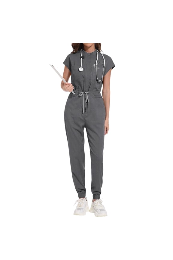 Multicolour Jogger Jumpsuit Nurse Scrubs Uniforms Medical Clinical Clothes Doctor Nursing Uniforms Short Sleeve Pocket Overalls