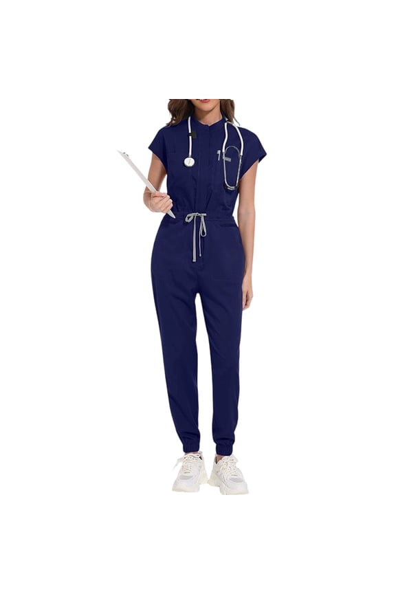 Multicolour Jogger Jumpsuit Nurse Scrubs Uniforms Medical Clinical Clothes Doctor Nursing Uniforms Short Sleeve Pocket Overalls