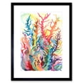 thumbnail image 1 of Multicoloured Seaweed Plant Folk Art Artwork Framed Print Wall Art 9X7 Inch, 1 of 5