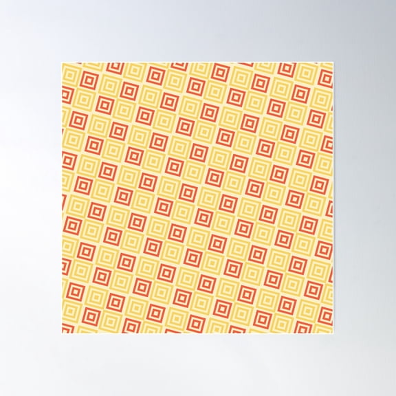 Multicoloured Squares Pattern Poster Wall Art, Modern Wall Decor For Living Room Bedroom, 24x24 UNFRAMED