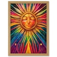 thumbnail image 1 of Multicoloured Sun Rainbow Spiritual Artwork Framed Wall Art Print A4, 1 of 4